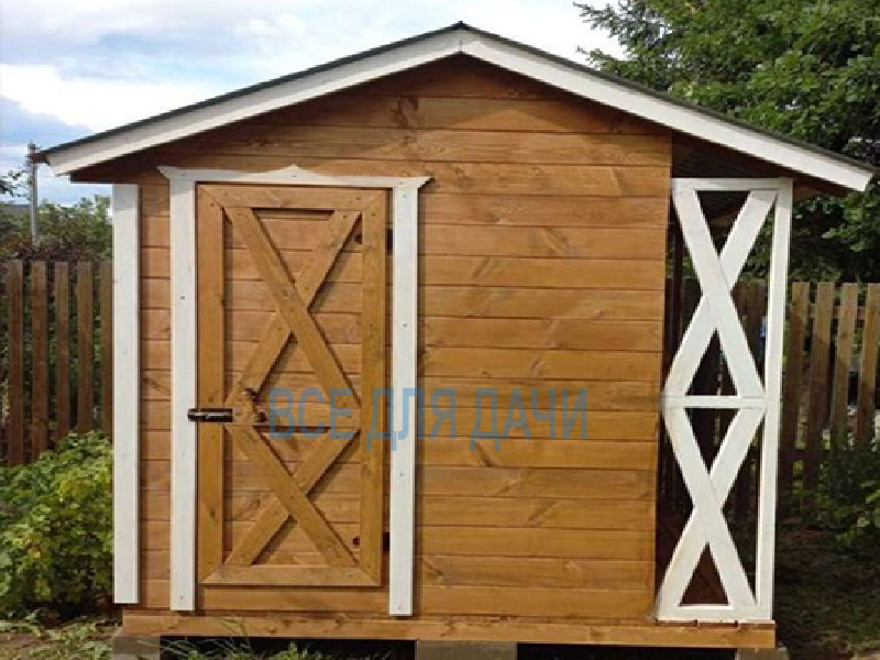 Дровник с хозблоком H-6-8 под ключ Дровник с хозблоком H-6-8 под ключ